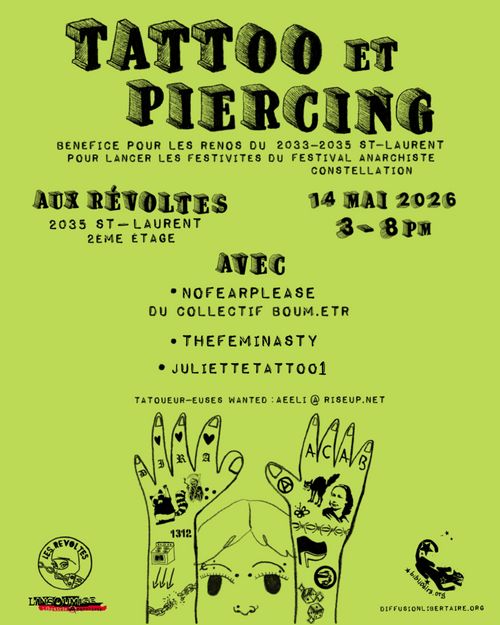 TATTOO & PIERCING BÉNÉFICE